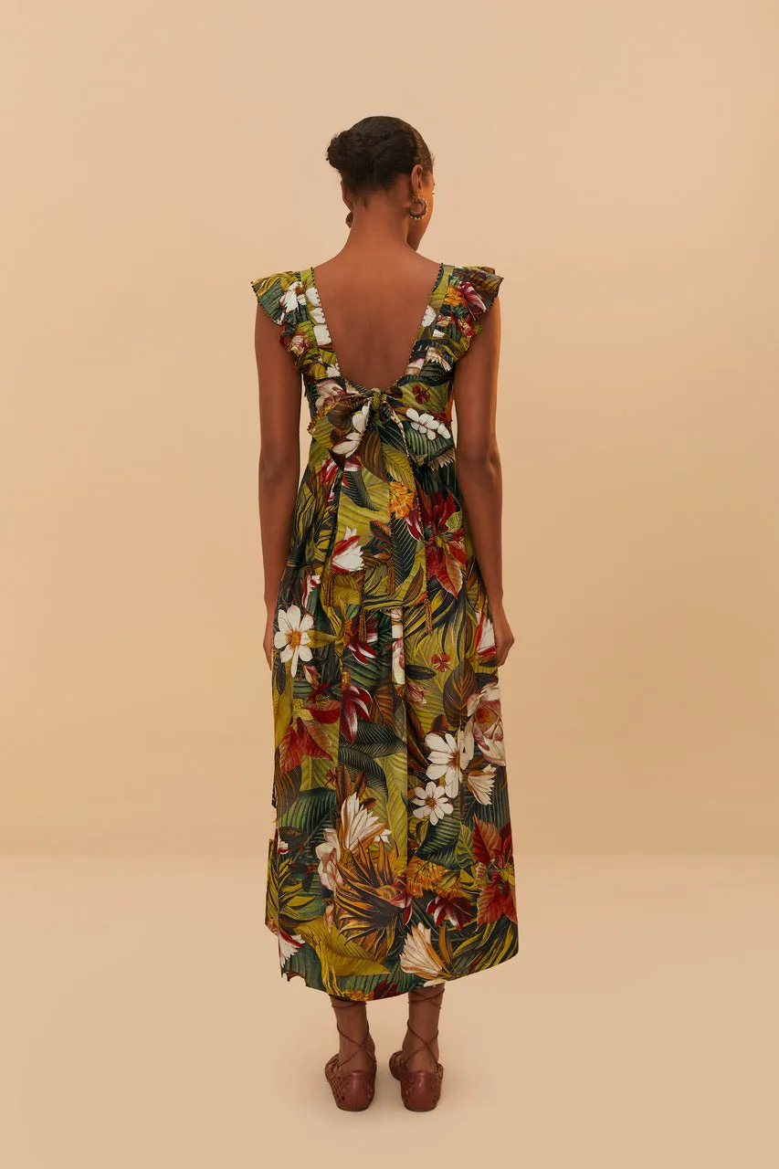 FARM RIO BOTANICAL FOREST MULTICOLOR MAXI DRESS