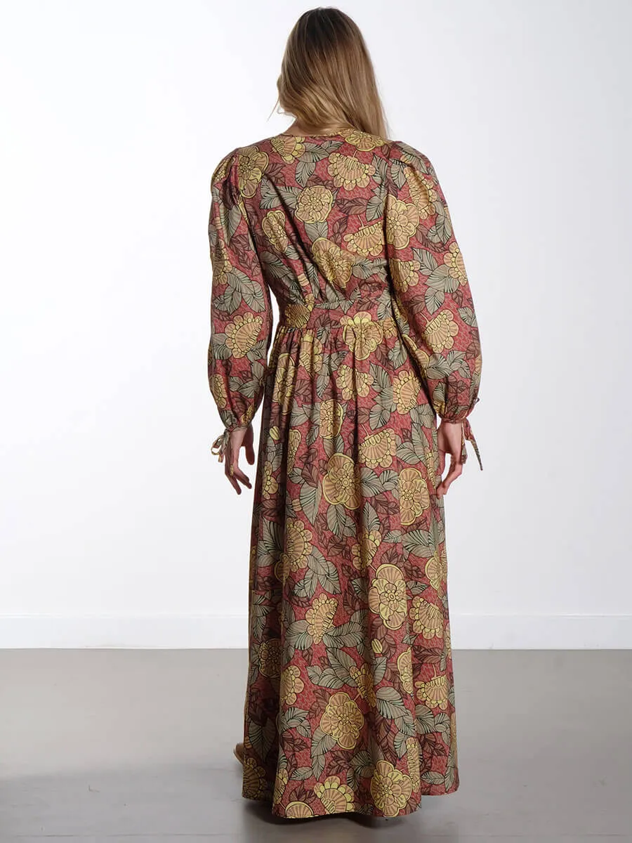 Flowerprinted Cotton Maxi Dress
