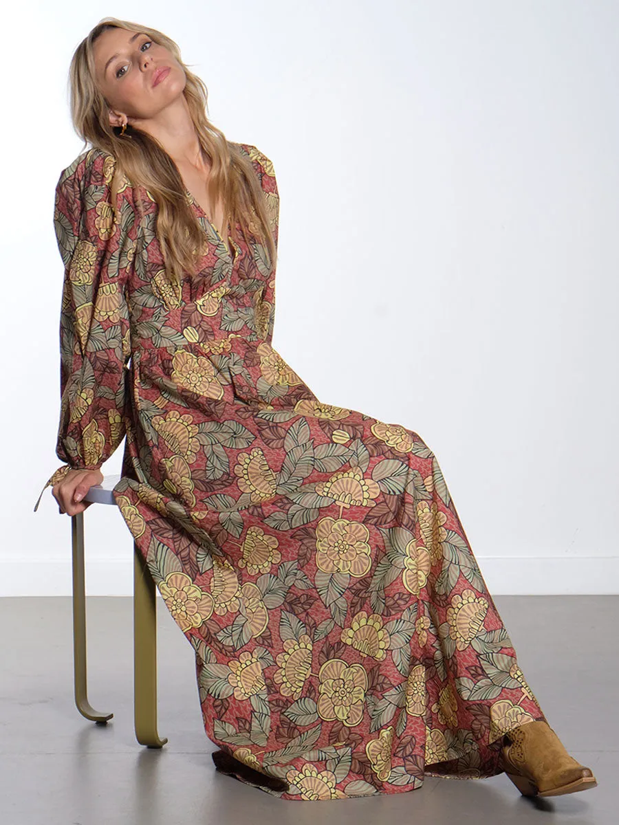 Flowerprinted Cotton Maxi Dress