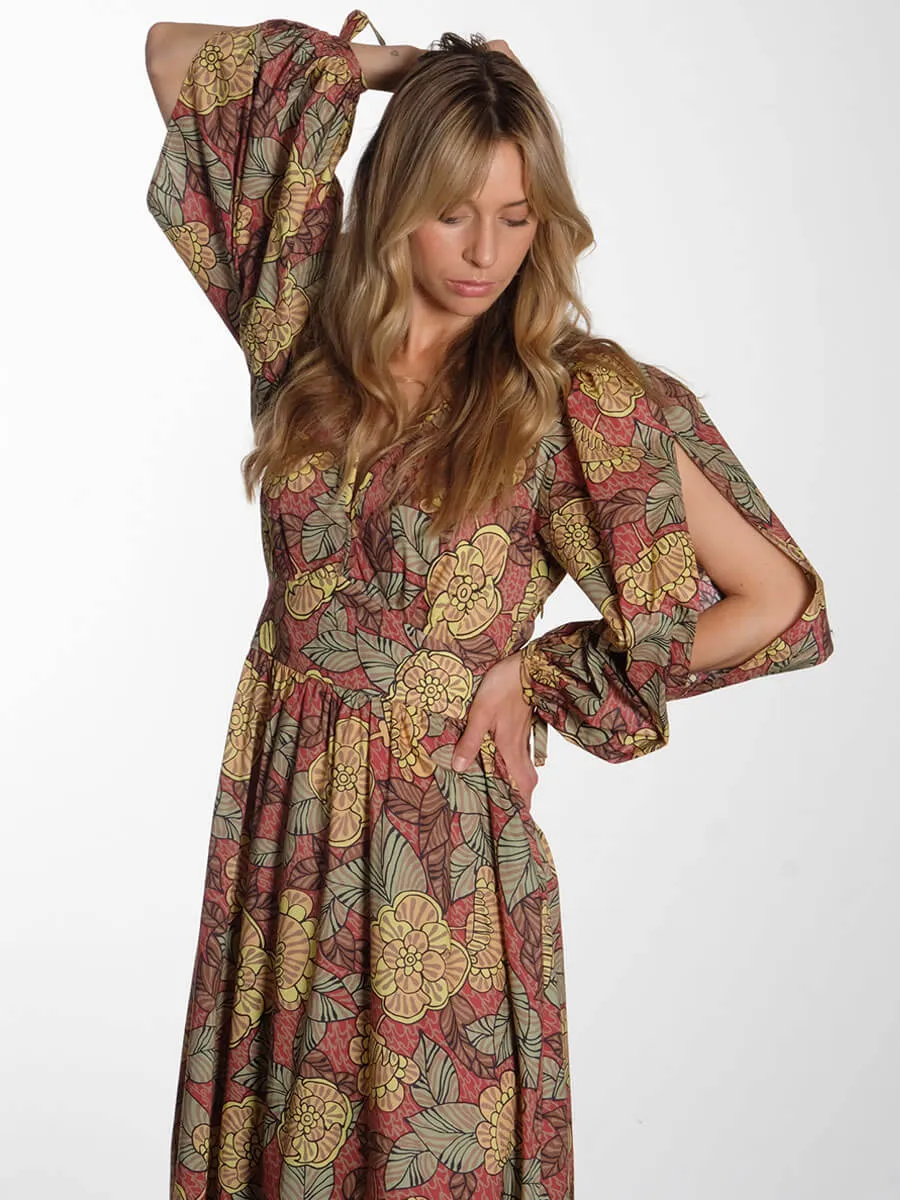 Flowerprinted Cotton Maxi Dress