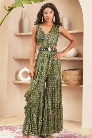 FREYAH - BLACK SHARARA SARI SET