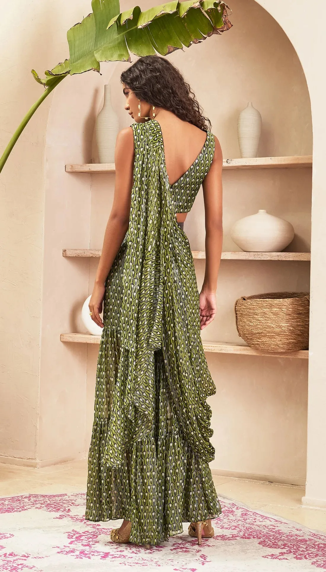 FREYAH - BLACK SHARARA SARI SET