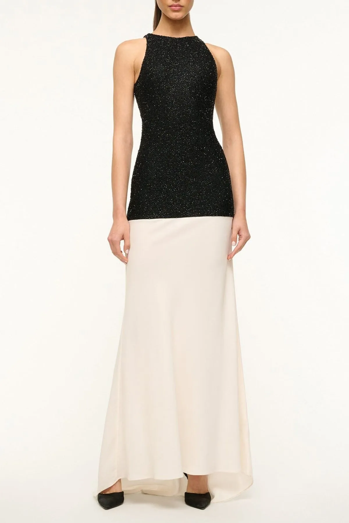 Gabrielle Dress in Black/Ivory