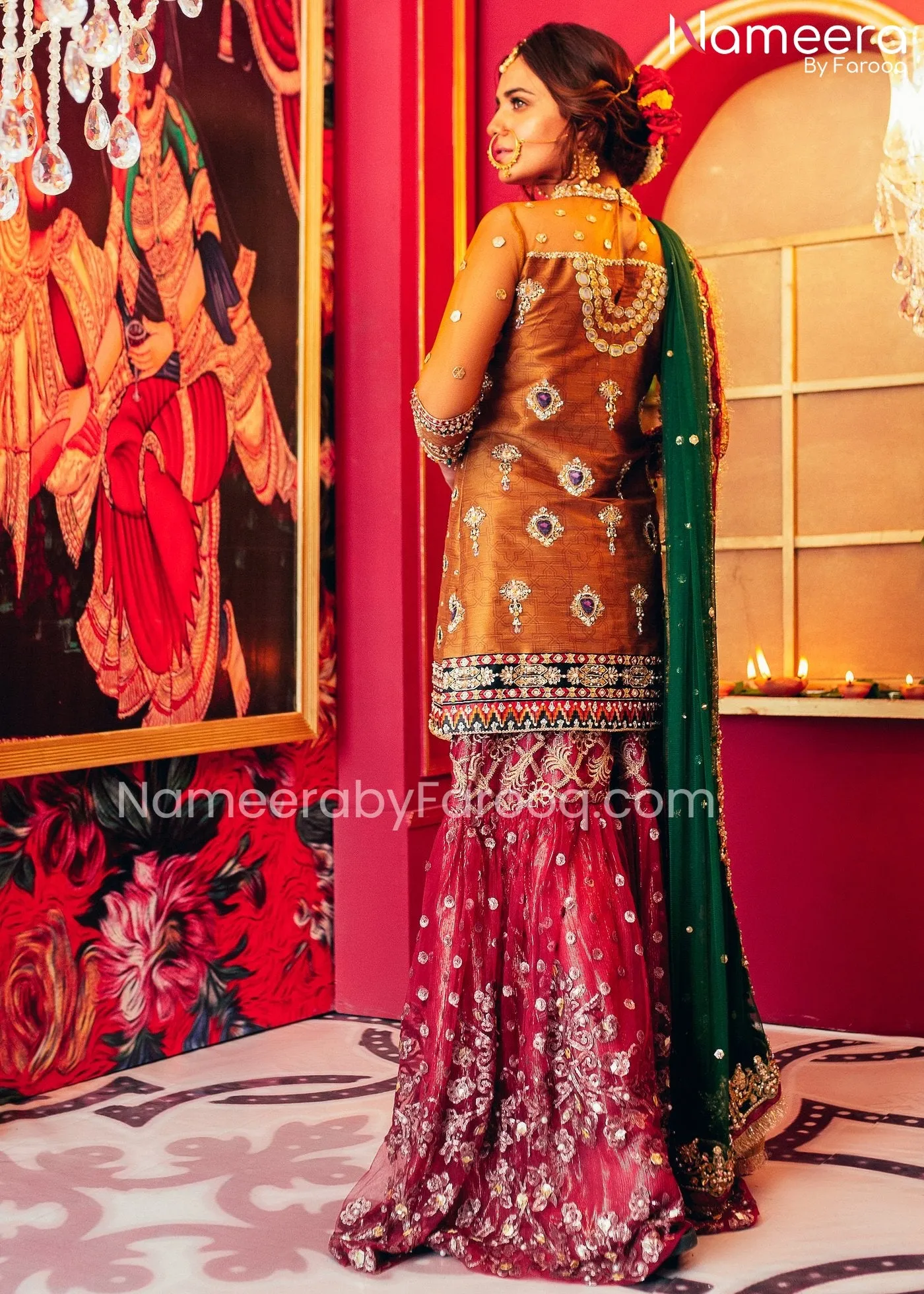 Garish Pakistani Gharara Dresses For Wedding Wear #PN38