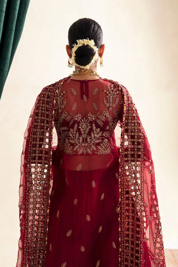 Gold Heavily Embellished Red Pakistani Wedding Dress Kameez Sharara