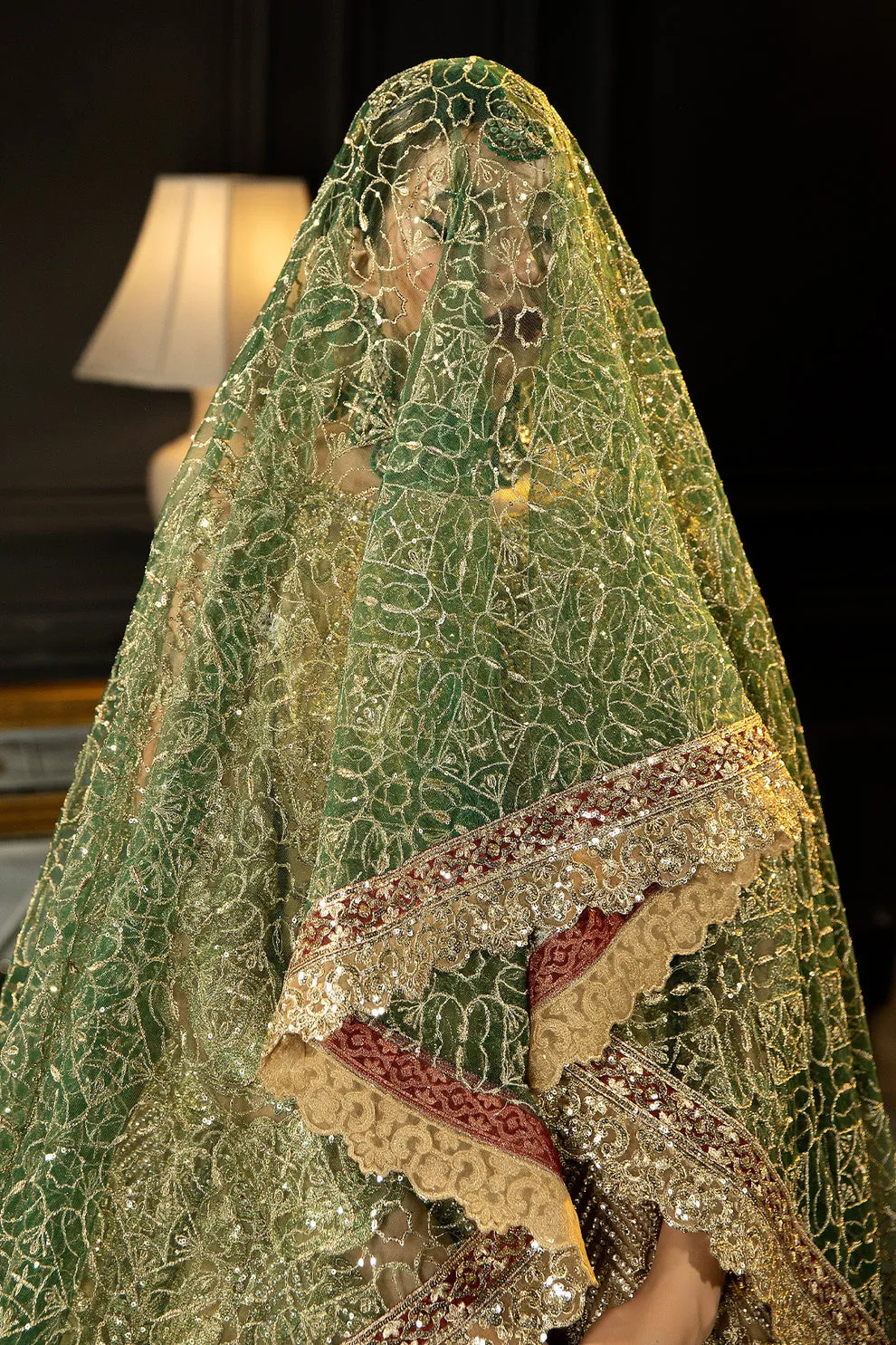 Gold Shade Embroidered Pakistani Wedding Dress in Pishwas Frock Style