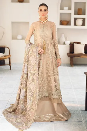 Golden Peach Heavily Embroidered Pakistani Salwar Kameez with Dupatta