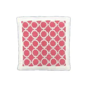 Haute Home Linen Geometric Coasters (Set of 4) - HOT PINK