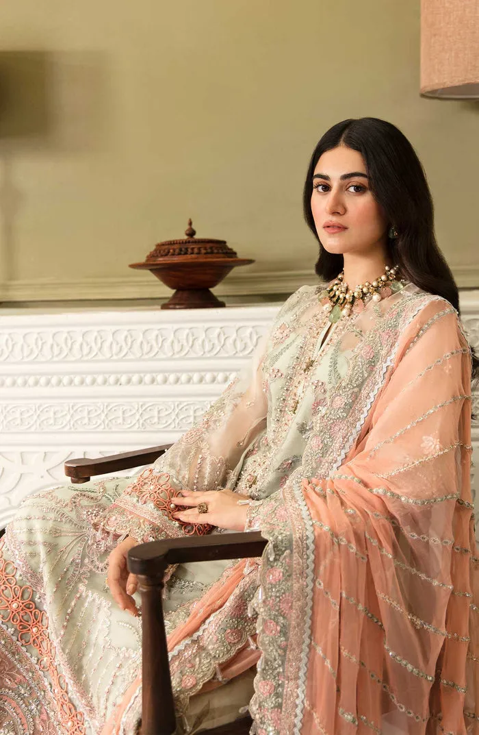 Heavily Embellished Aqua Blue Pakistani Wedding Dress in Kameez Trousers