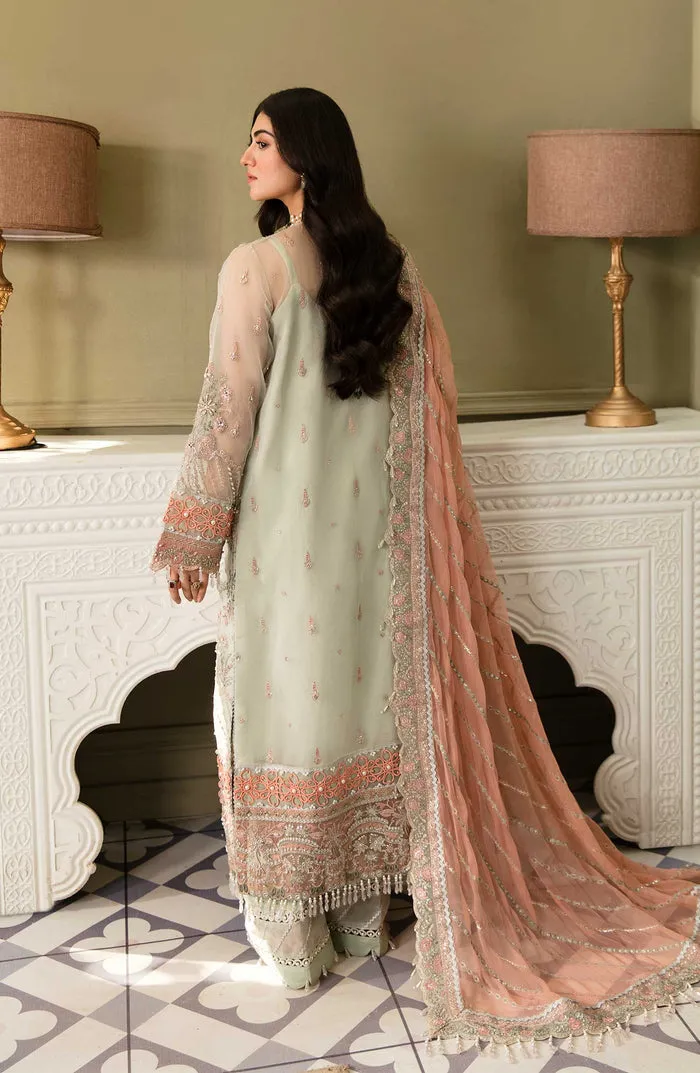 Heavily Embellished Aqua Blue Pakistani Wedding Dress in Kameez Trousers