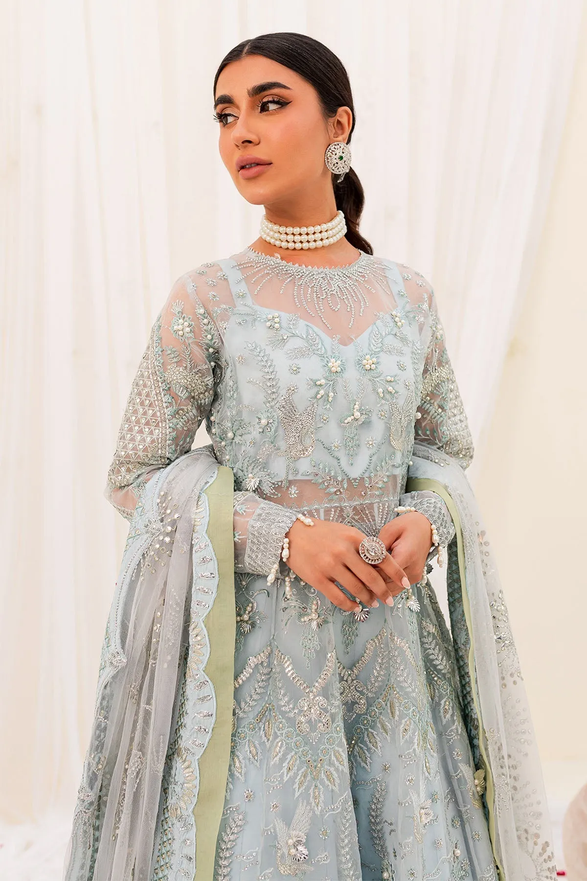 Heavily Embellished Pakistani Wedding Dress Ferozi Gown Sharara