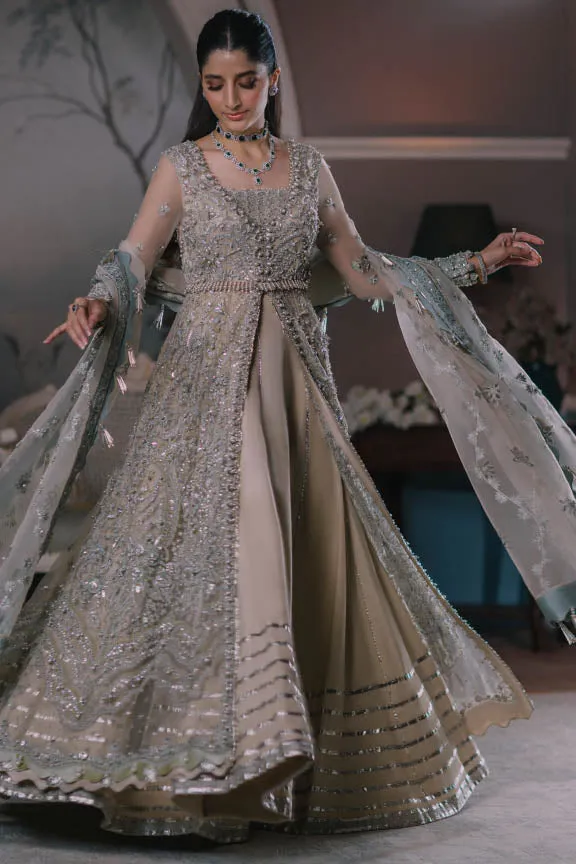 Heavily Embellished Pakistani Wedding Dress Gown Style Pishwas
