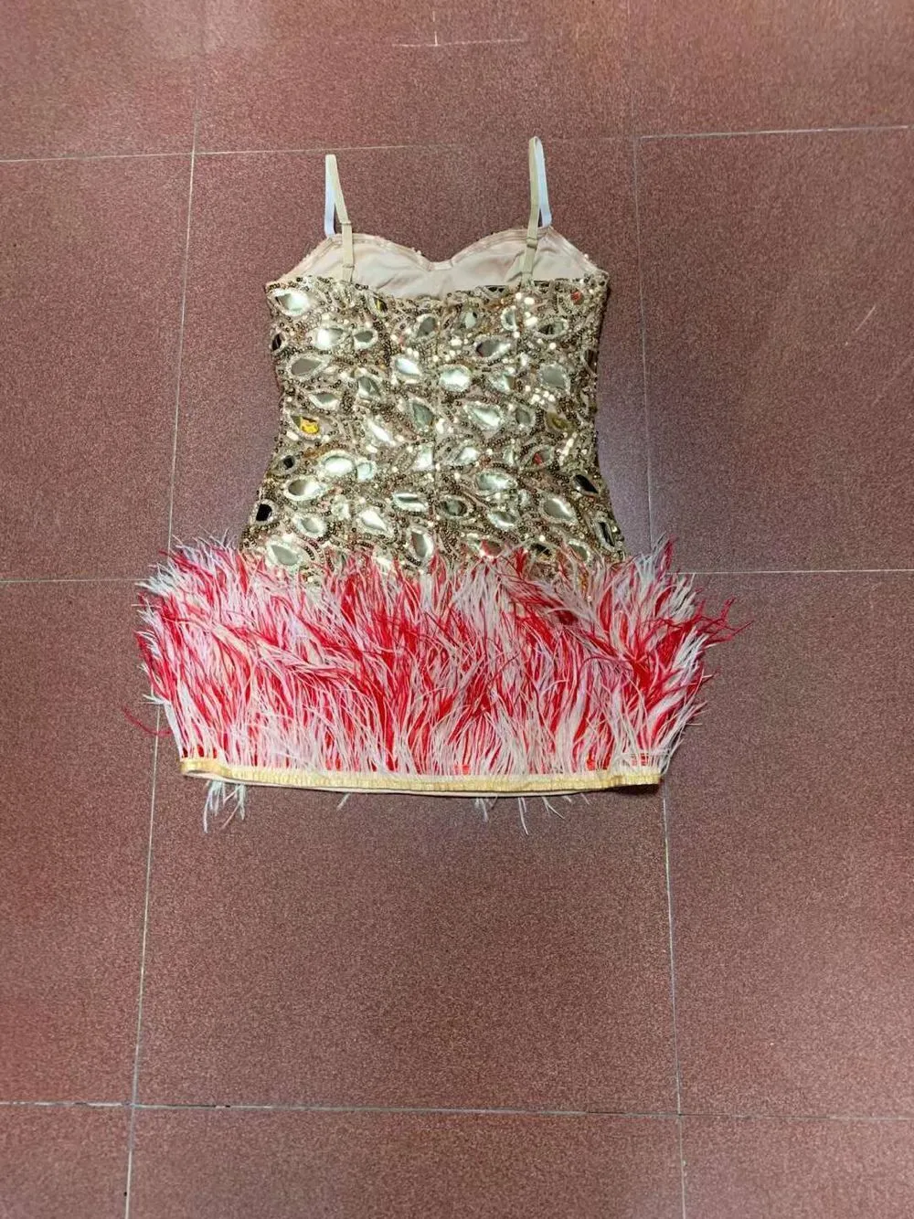 High Neck Feathers Short Prom Luxury Mini Dresses