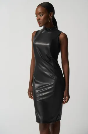 Joseph Ribkoff Faux Leather Dress, Avocado