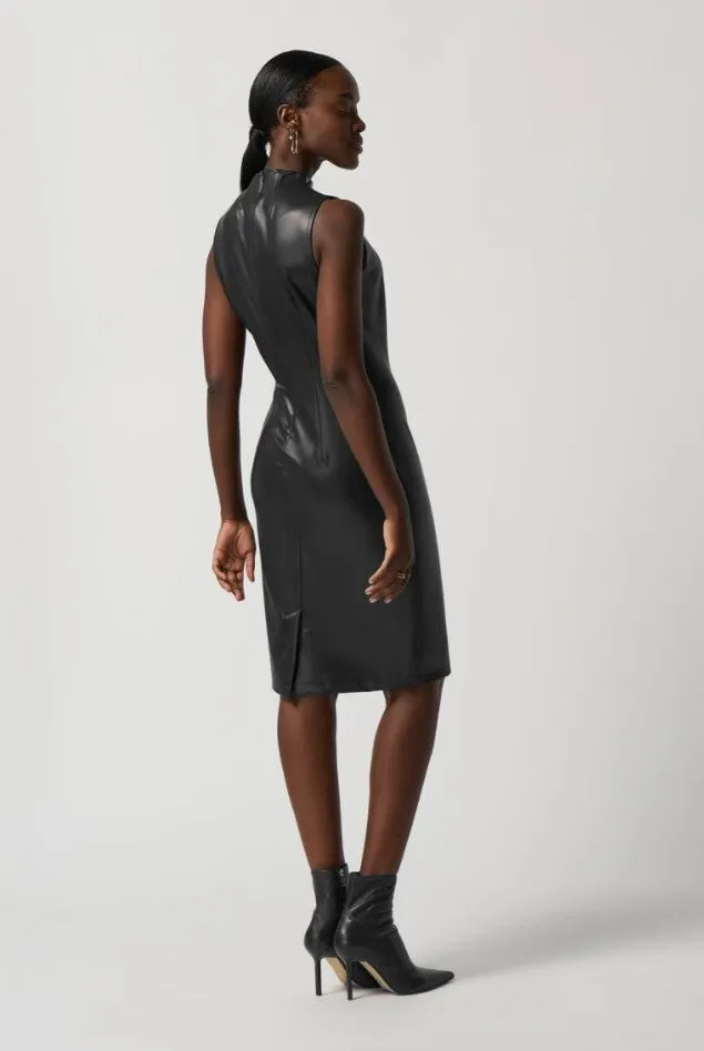Joseph Ribkoff Faux Leather Dress, Avocado