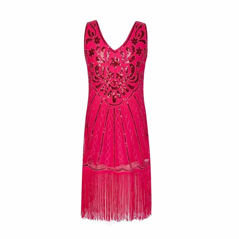 Kid's Fringed Flapper Dress Costume Sequin Short Gala Dress