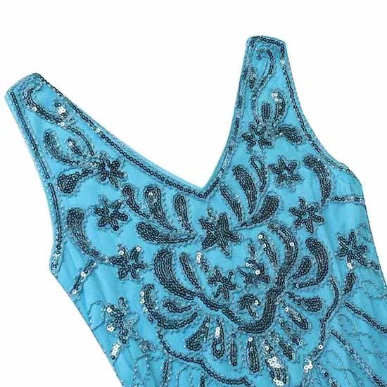 Kid's Fringed Flapper Dress Costume Sequin Short Gala Dress