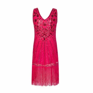 Kid's Fringed Flapper Dress Costume Sequin Short Gala Dress