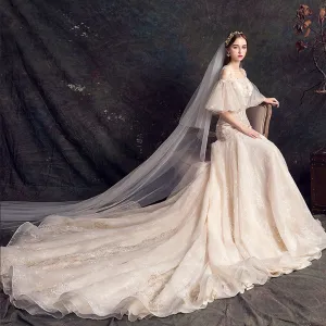 Lace Flowers Mermaid Wedding Dress