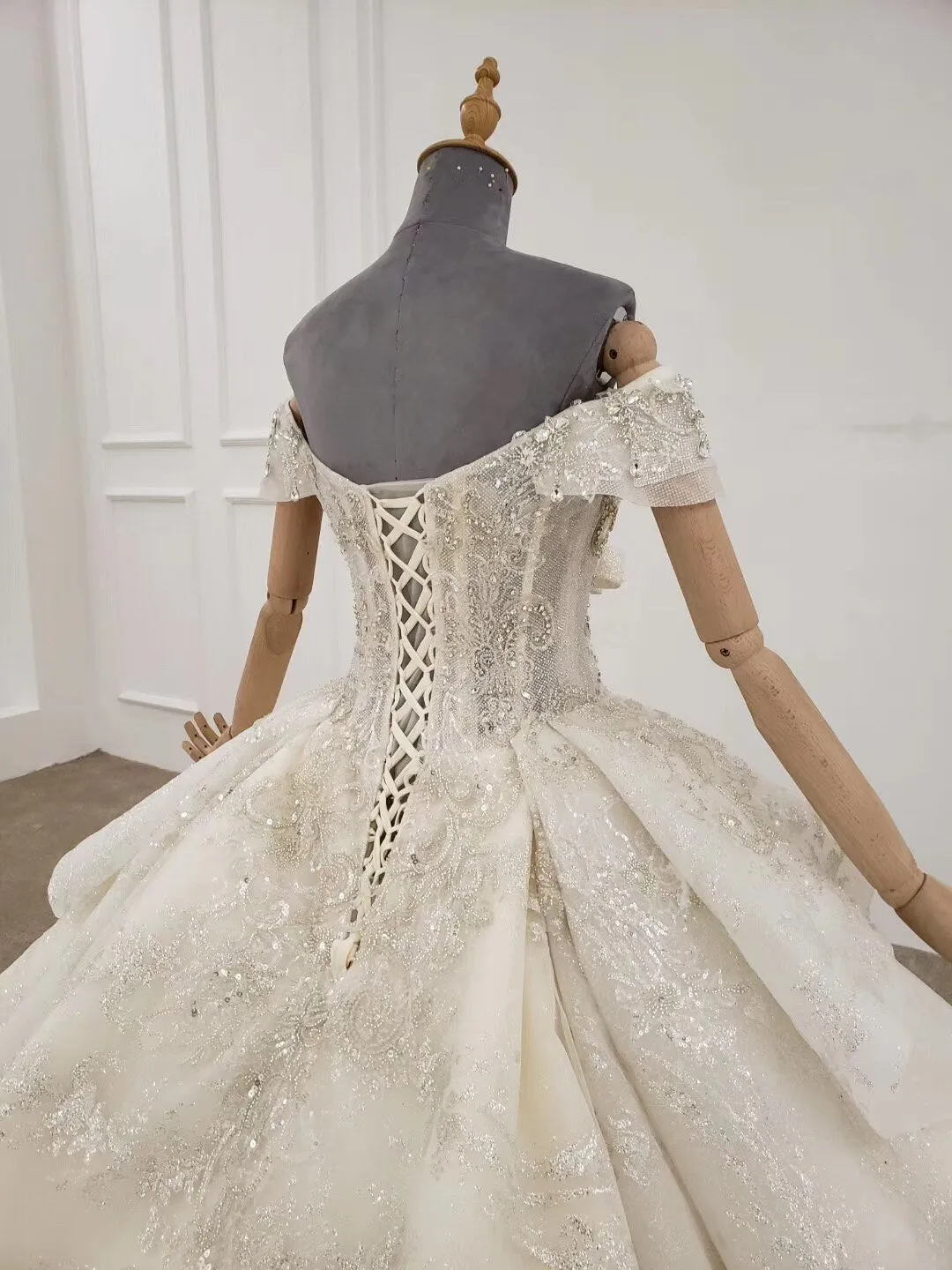 Lace Sweetheart Lace Up Back Corset Bridal Dress