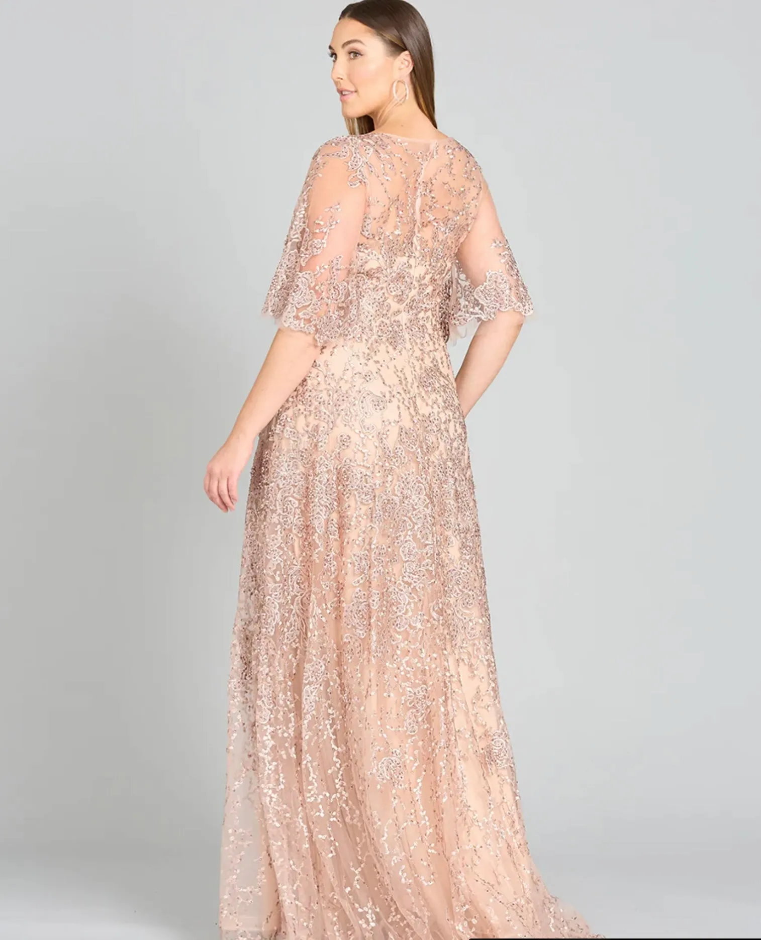 Lara Cape Sleeve Mother’s Gown 33277