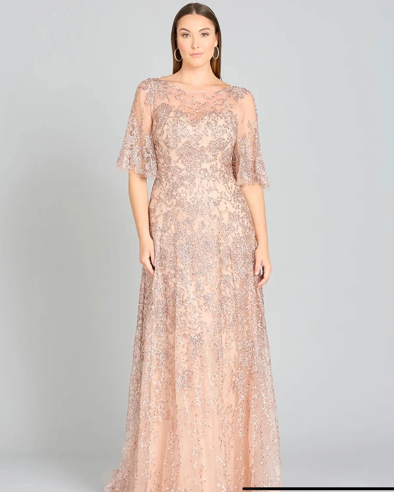 Lara Cape Sleeve Mother’s Gown 33277