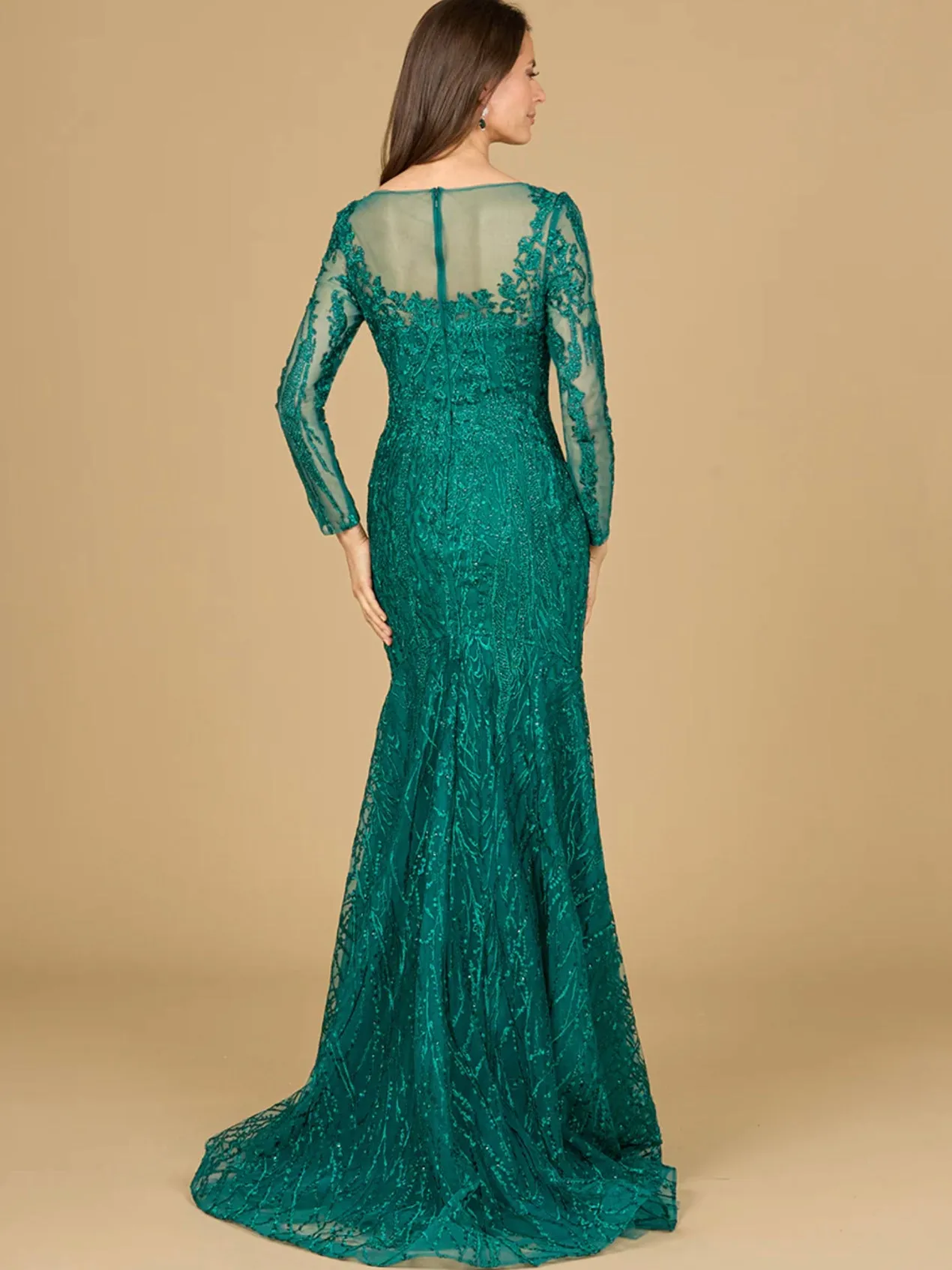 Lara Mermaid Long Sleeve Lace Gown 29131