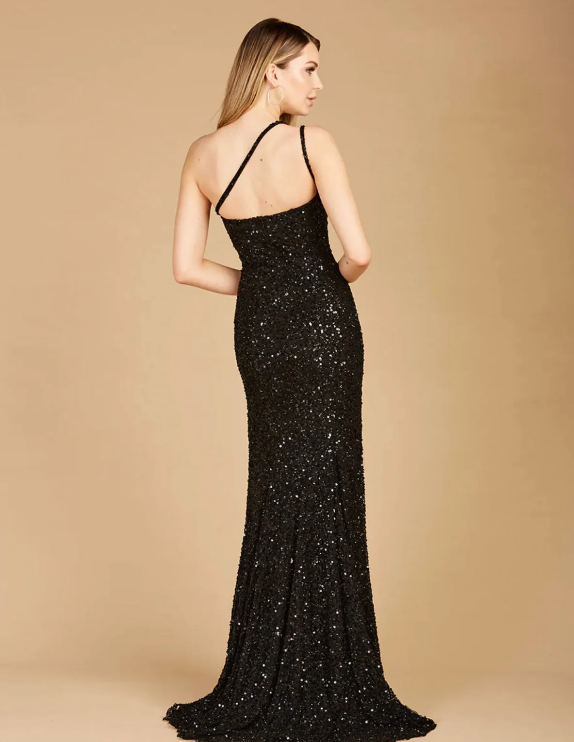 Lara One Shoulder Beaded Gown 29286