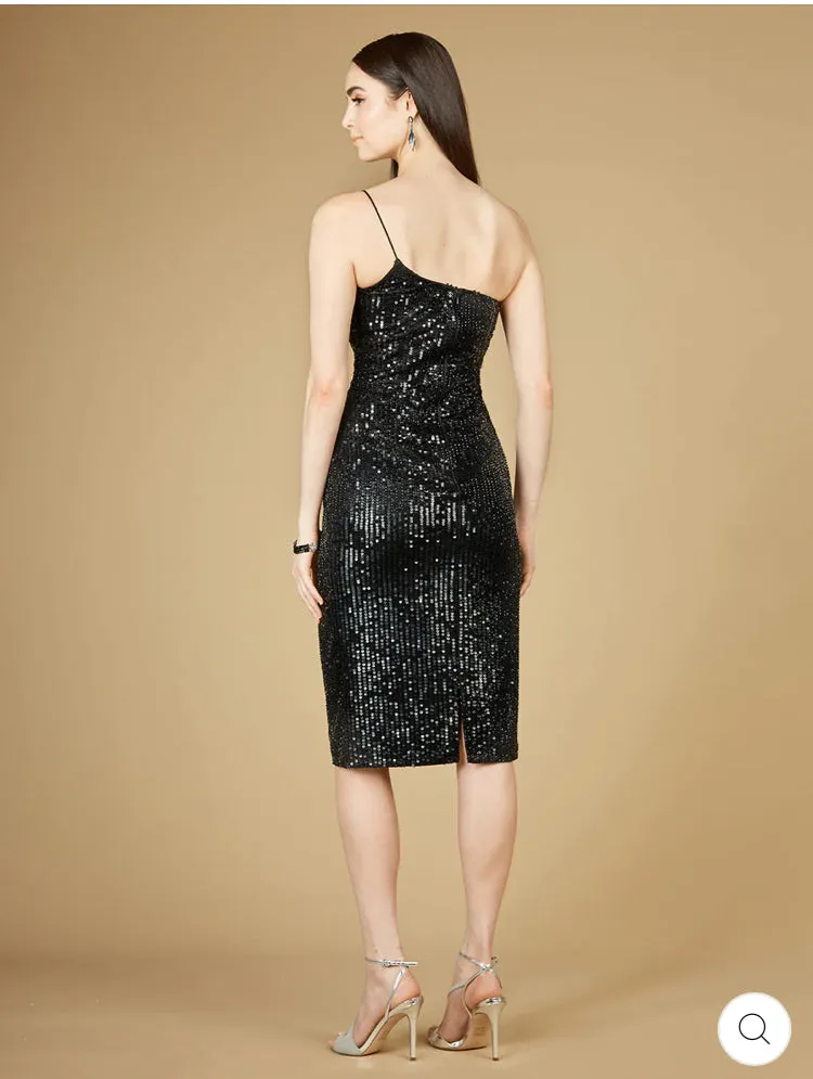 Lara One Shoulder Midi Cocktail Dress 29289