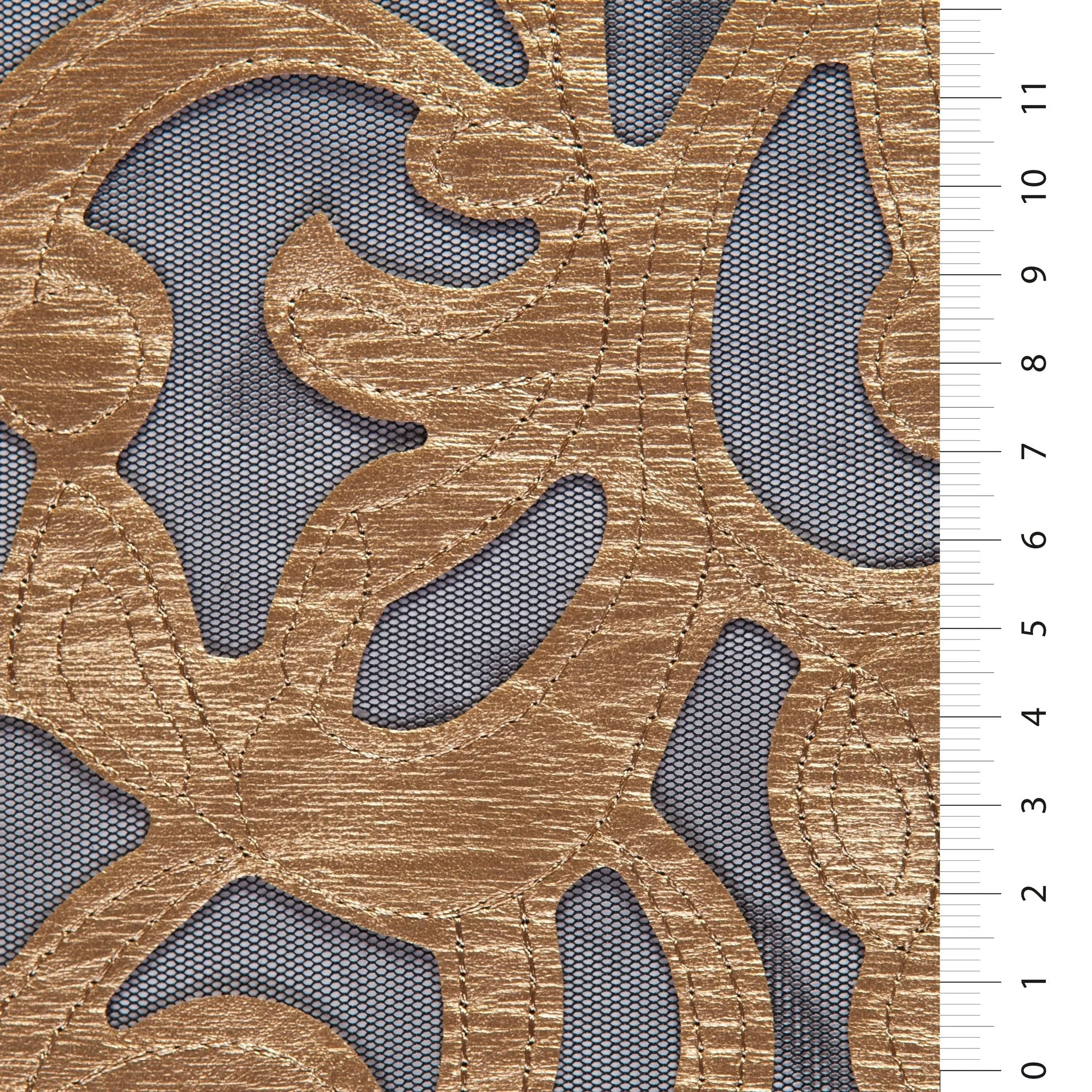 Laser Cut Faux Leather Embroidery Mesh Tulle Fabric