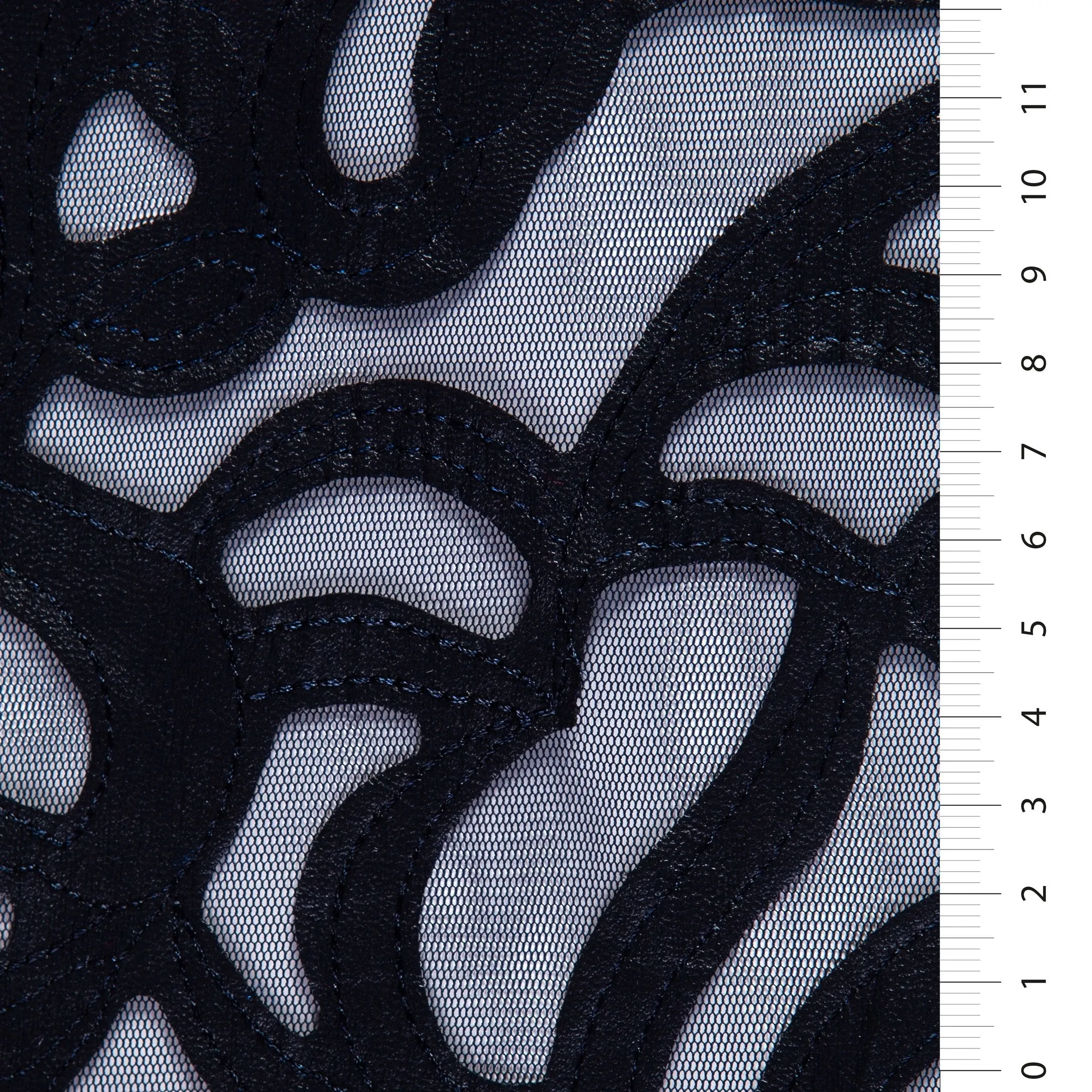 Laser Cut Faux Leather Embroidery Mesh Tulle Fabric