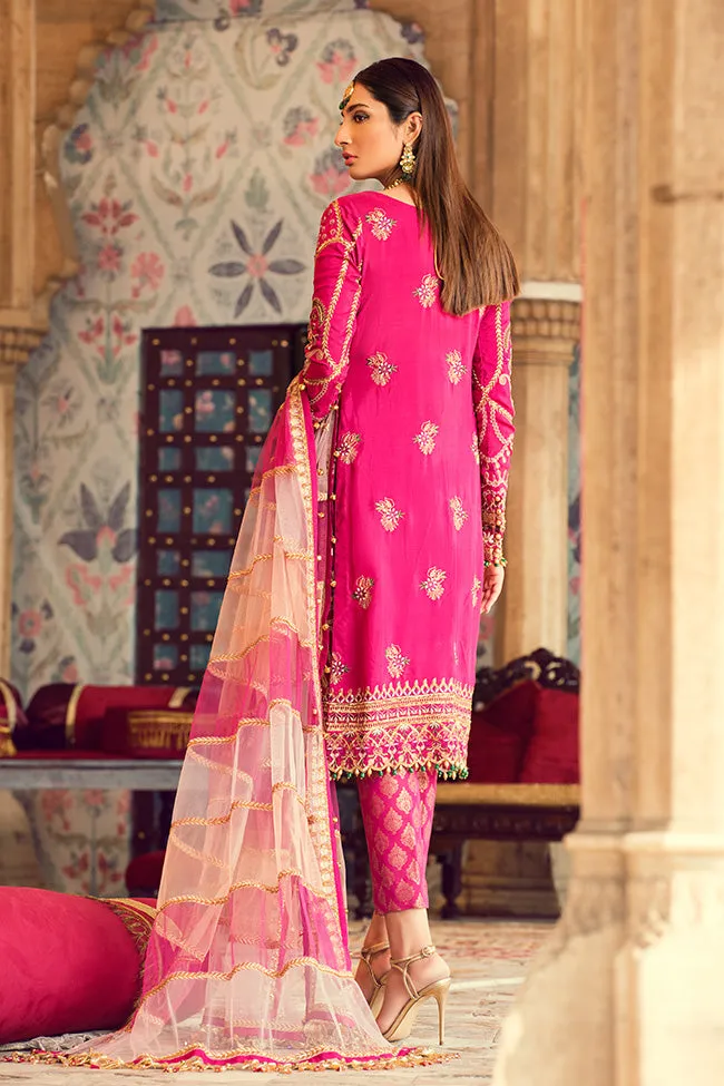 Latest designer embroidered grip dress in lavish pink color # P2441