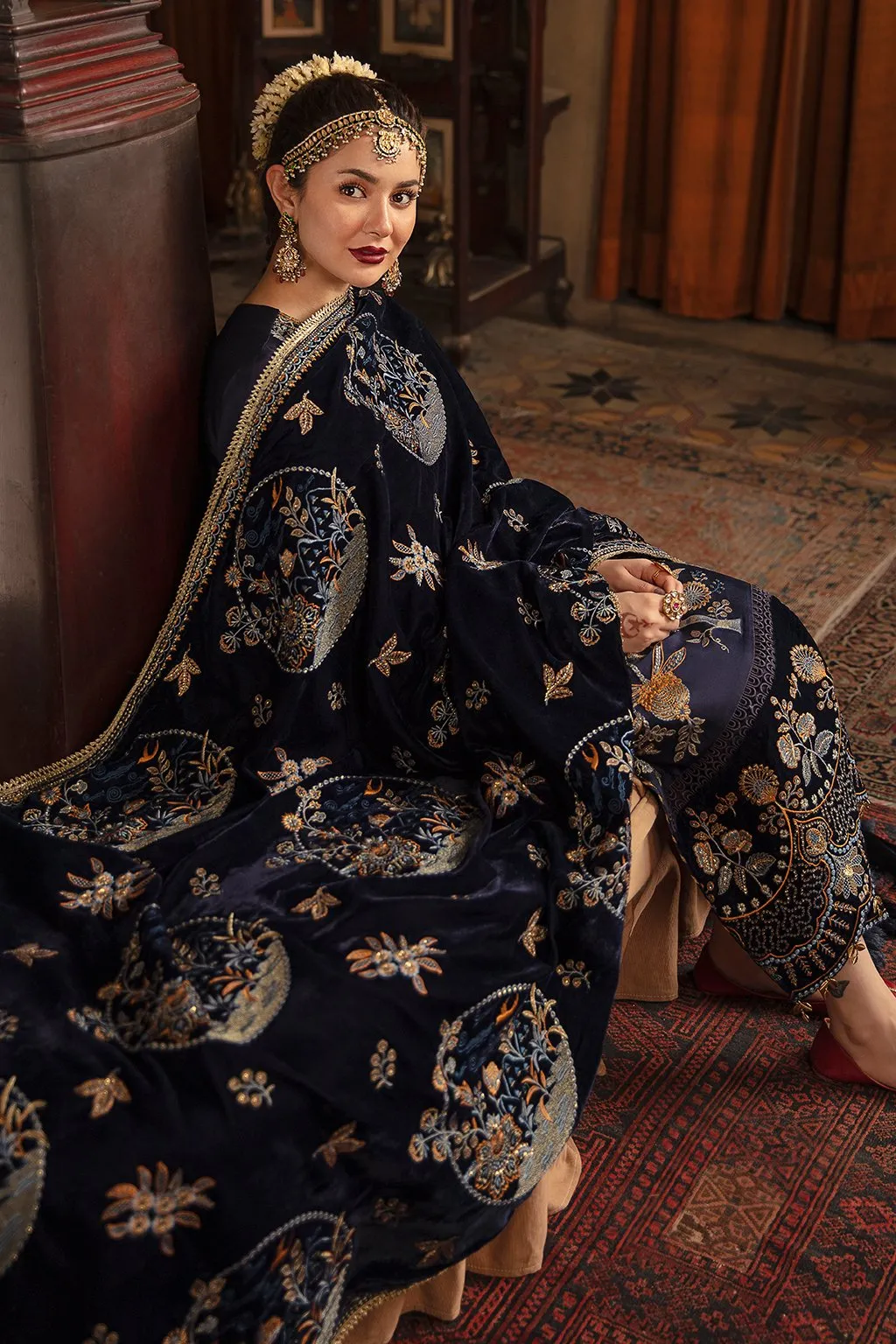 Latest Designer Salwar Kameez in Dark Blue Shade #PF298