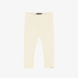 Legging long en tricot côtelé crème, bébé || Cream ribbed knit long legging, baby