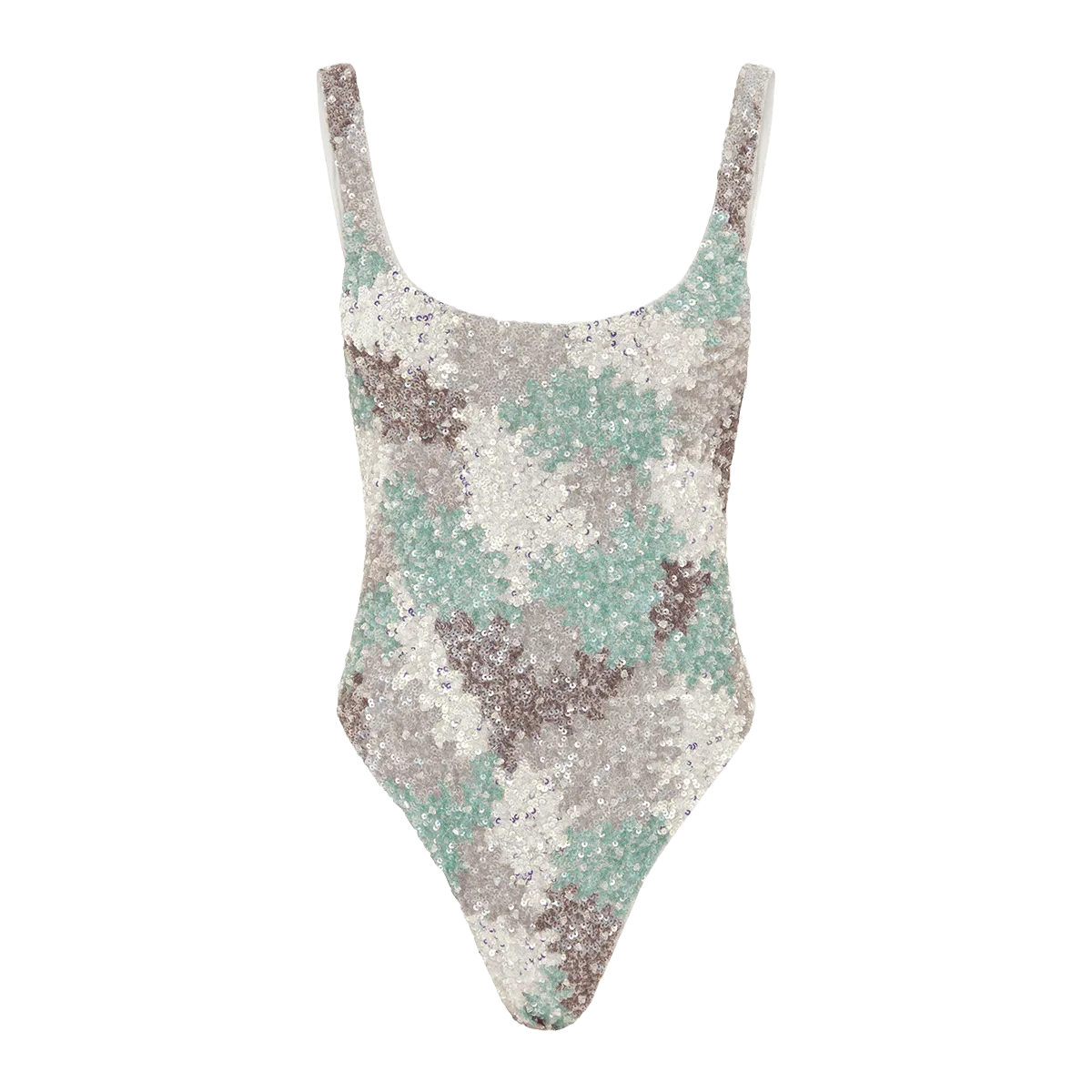 Leilani Power Mesh Tonal Sequin Swimsuit