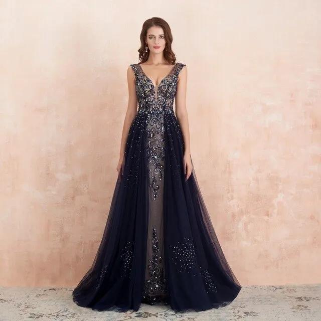 Long Elegant Formal Dresses Long Sleeve Gown