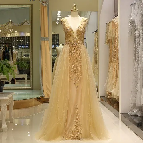 Long Elegant Formal Dresses Long Sleeve Gown