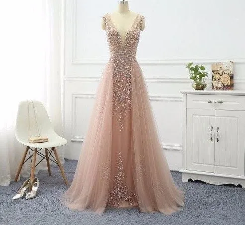 Long Elegant Formal Dresses Long Sleeve Gown