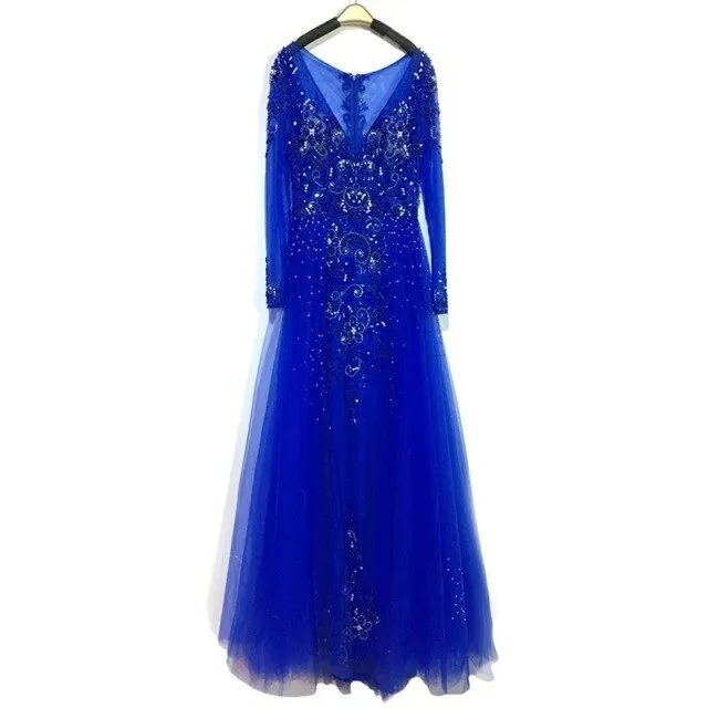 Long Elegant Formal Dresses Long Sleeve Gown