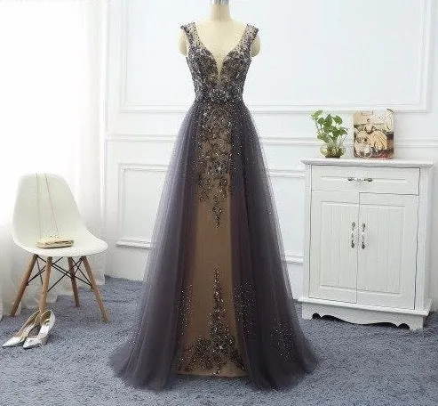 Long Elegant Formal Dresses Long Sleeve Gown