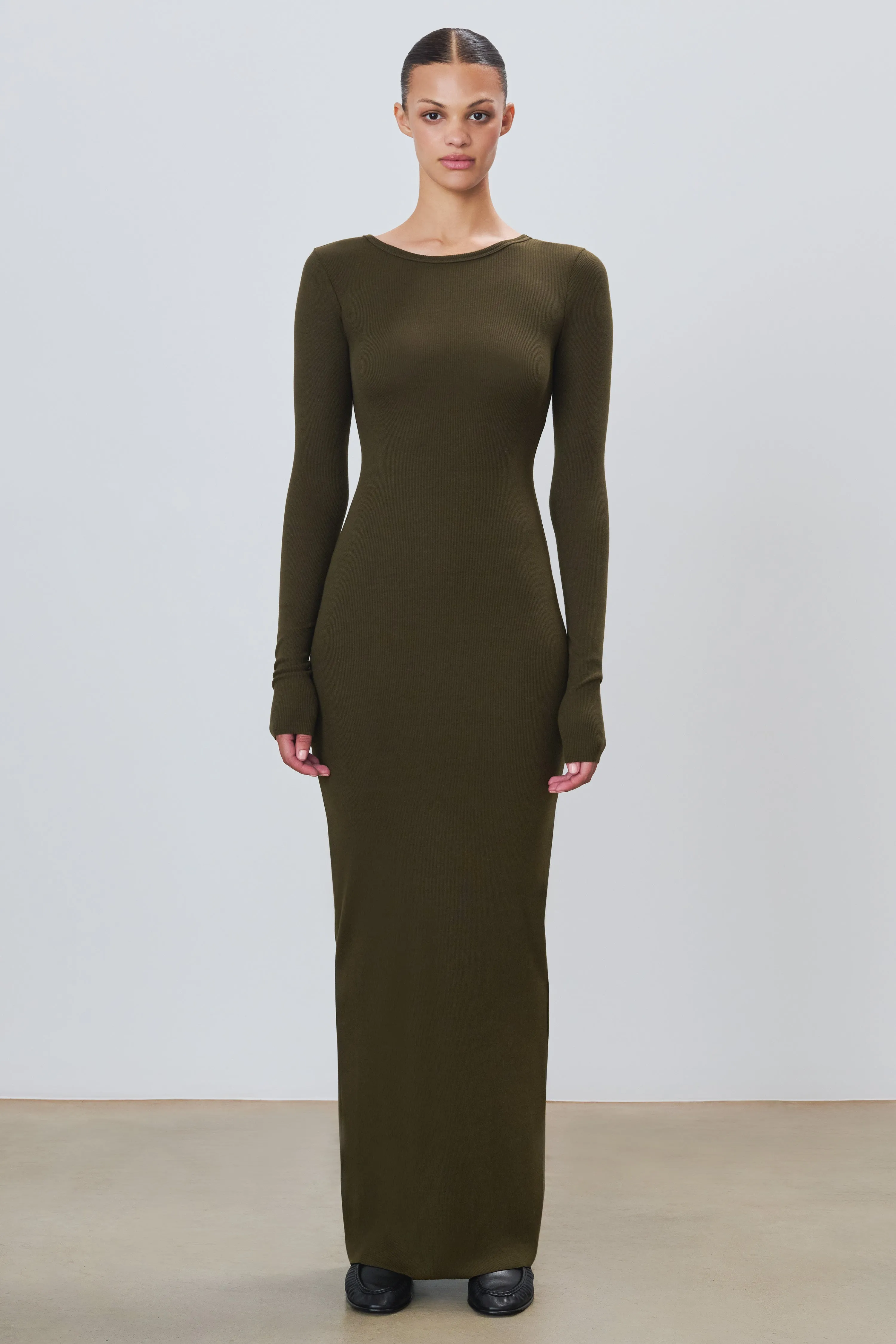 Long Sleeve Crewneck Maxi Dress