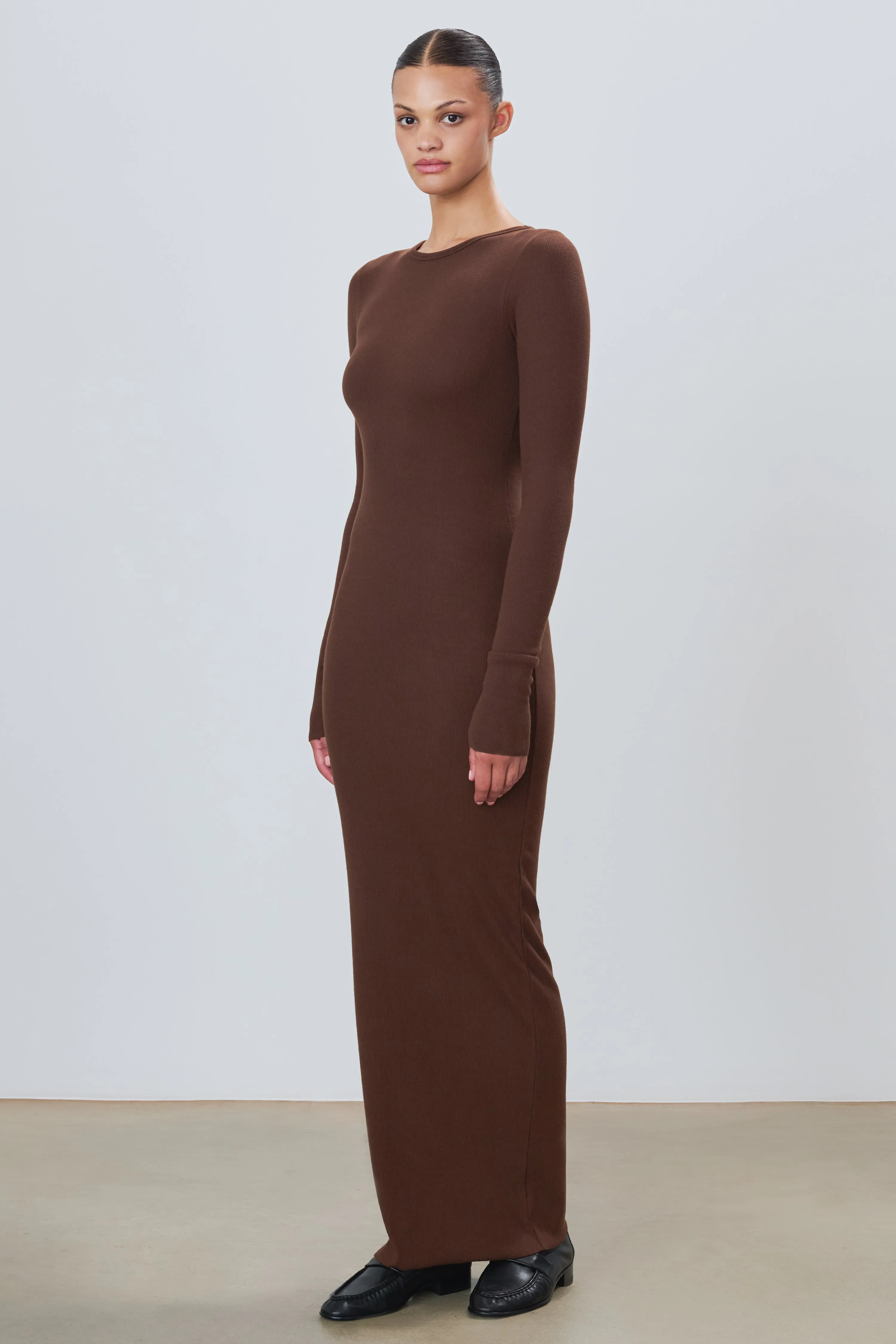 Long Sleeve Crewneck Maxi Dress