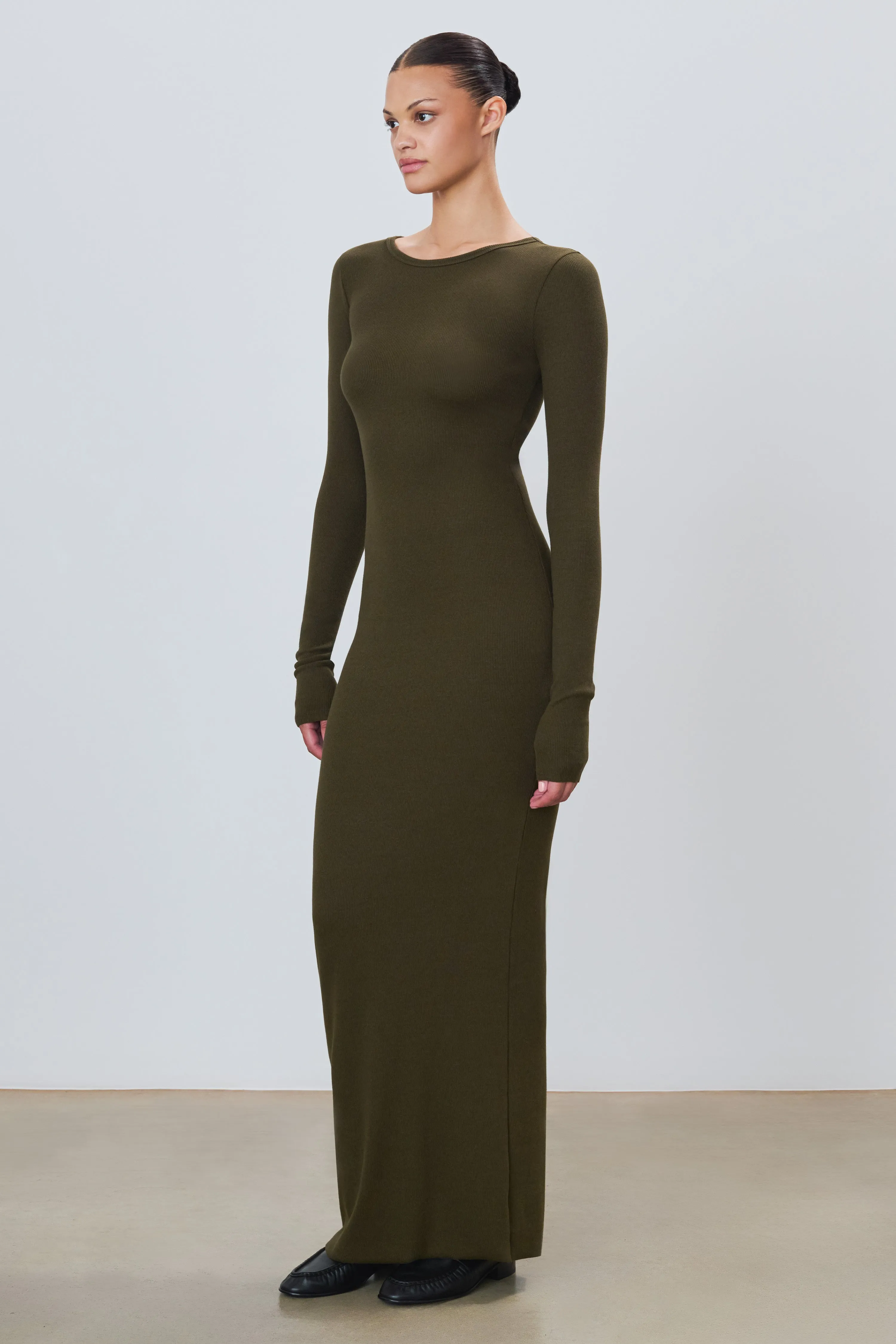 Long Sleeve Crewneck Maxi Dress