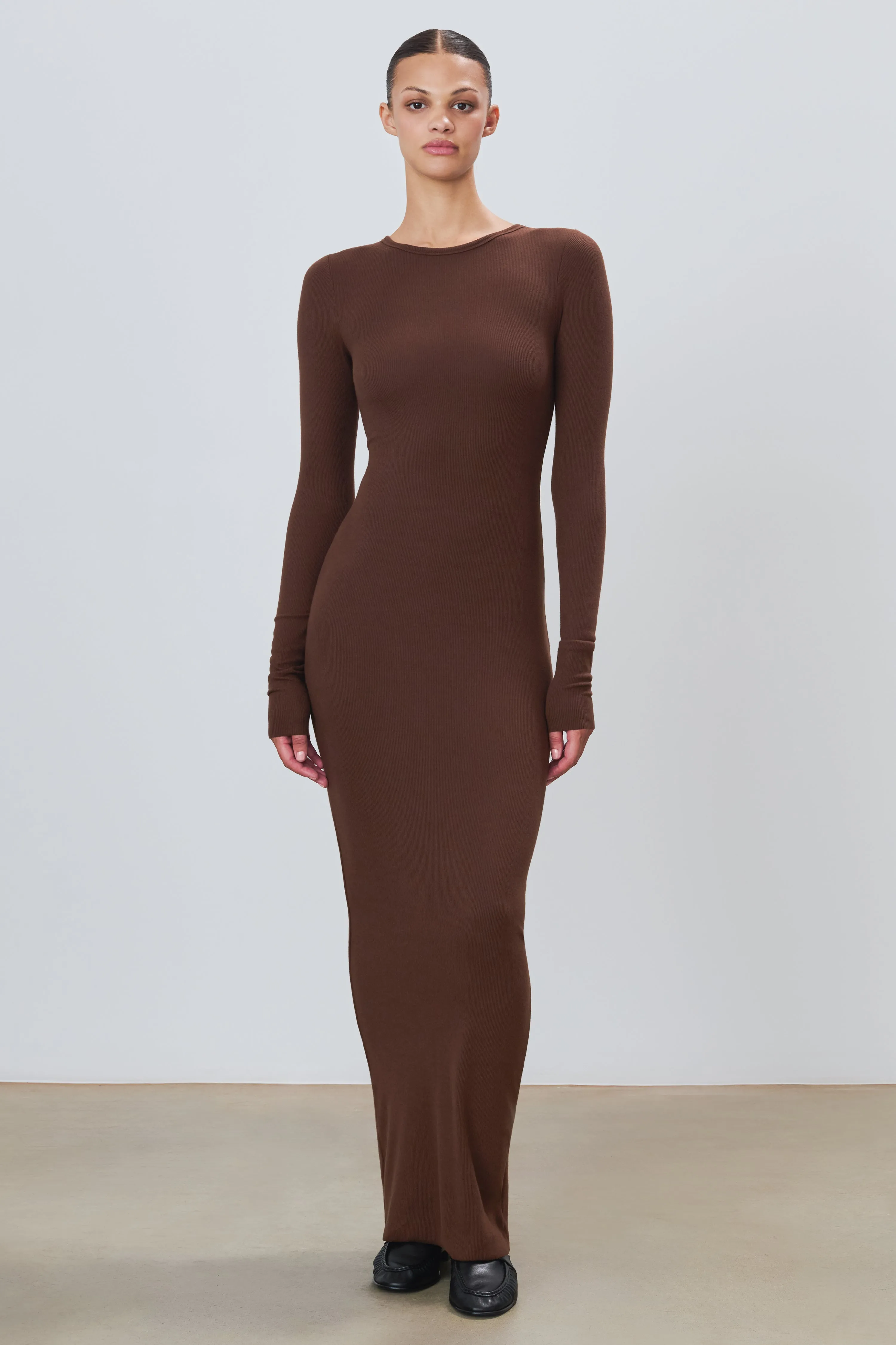 Long Sleeve Crewneck Maxi Dress