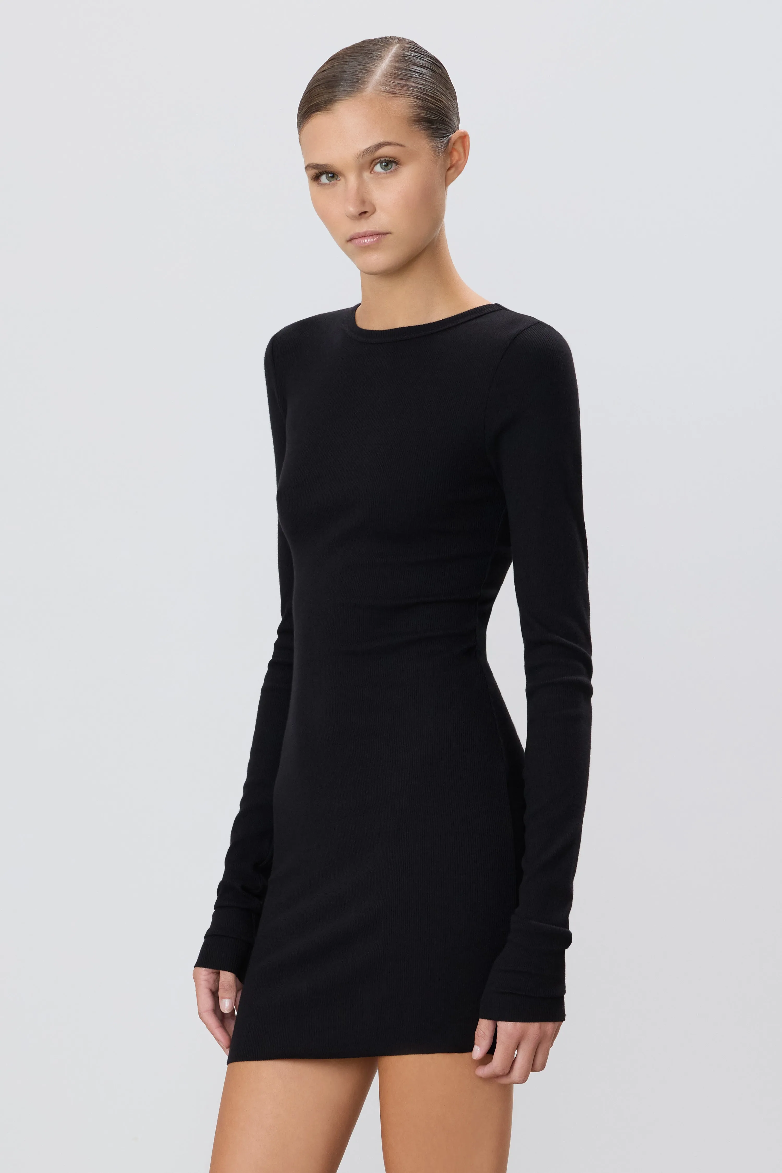 Long Sleeve Crewneck Mini Dress