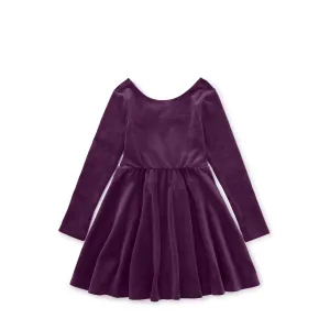 Long Sleeve Velour Ballet Dress - Cosmic Berry