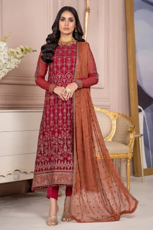 Maria B Red Pakistani Long Kameez Capri Party wear