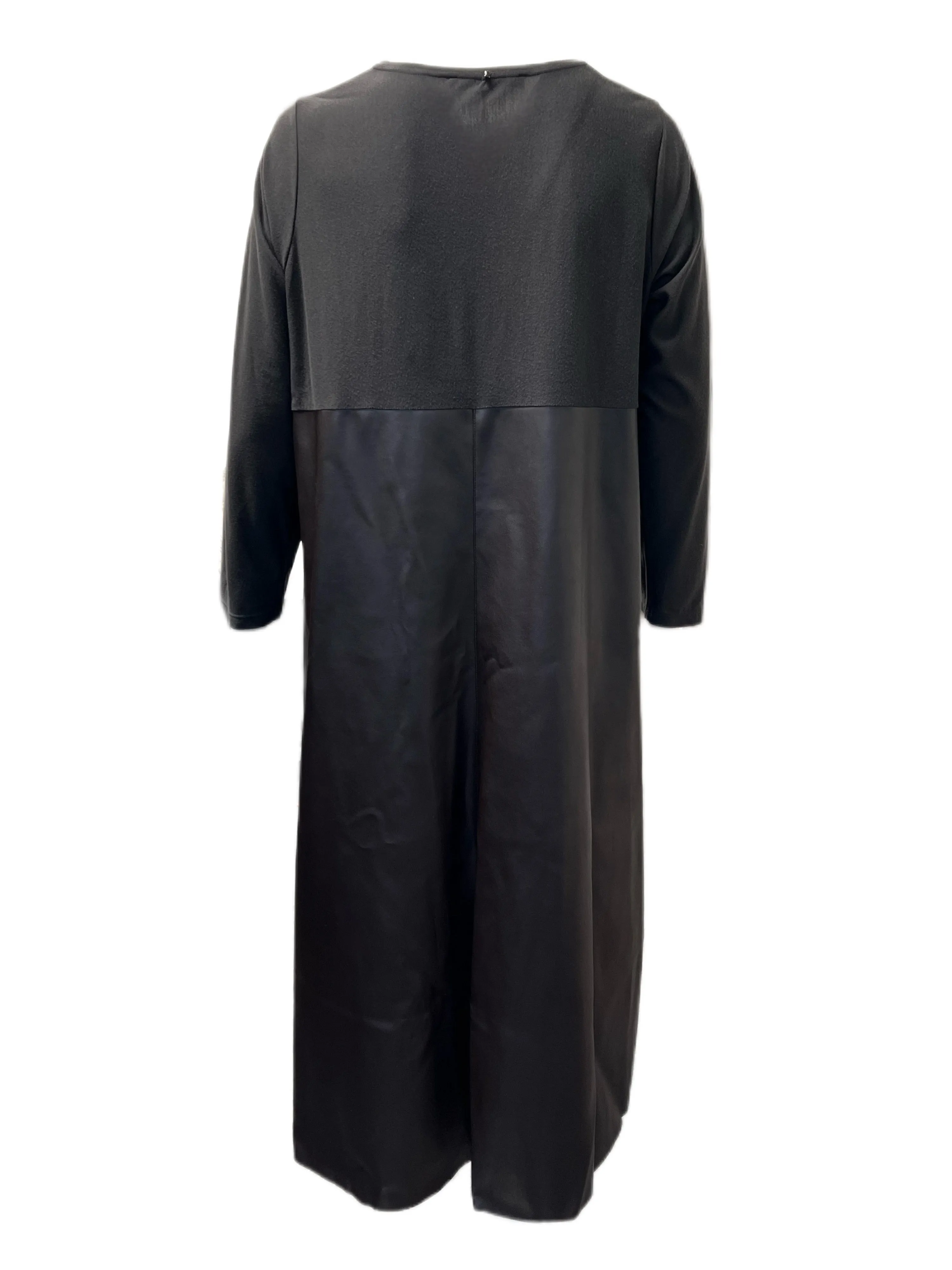 Marina Rinaldi Women's Brown Dattero Faux Leather Dress NWT