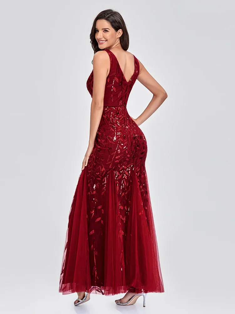 Mermaid Cocktail Party Dresses for Women Sleeveless Sequins Prom Dresses
