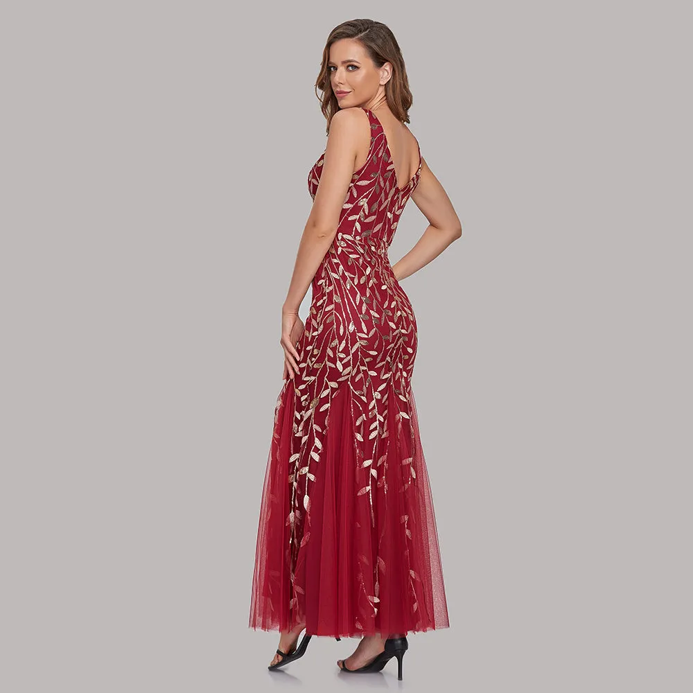 Mermaid Cocktail Party Dresses for Women Sleeveless Sequins Prom Dresses